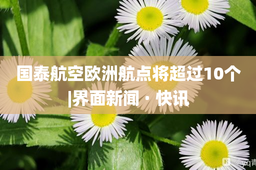國(guó)泰航空歐洲航點(diǎn)將超過10個(gè)|界面新聞 · 快訊
