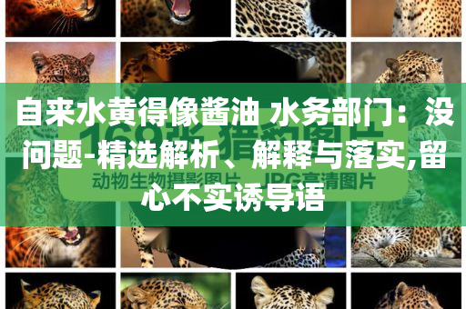 自來水黃得像醬油 水務部門：沒問題-精選解析、解釋與落實,留心不實誘導語