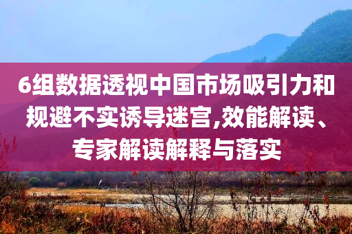 6組數(shù)據(jù)透視中國(guó)市場(chǎng)吸引力和規(guī)避不實(shí)誘導(dǎo)迷宮,效能解讀、專家解讀解釋與落實(shí)