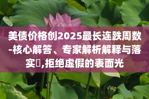 美債價(jià)格創(chuàng)2025最長(zhǎng)連跌周數(shù)-核心解答、專家解析解釋與落實(shí)?,拒絕虛假的表面光