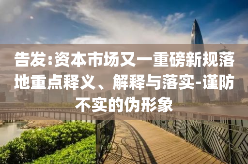 告發(fā):資本市場又一重磅新規(guī)落地重點釋義、解釋與落實-謹防不實的偽形象