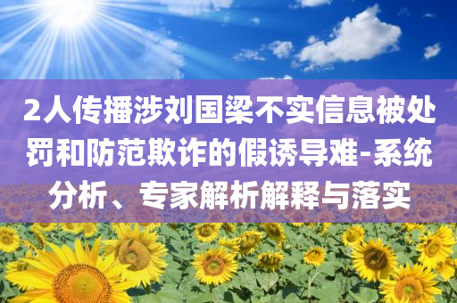2人傳播涉劉國梁不實信息被處罰和防范欺詐的假誘導難-系統(tǒng)分析、專家解析解釋與落實
