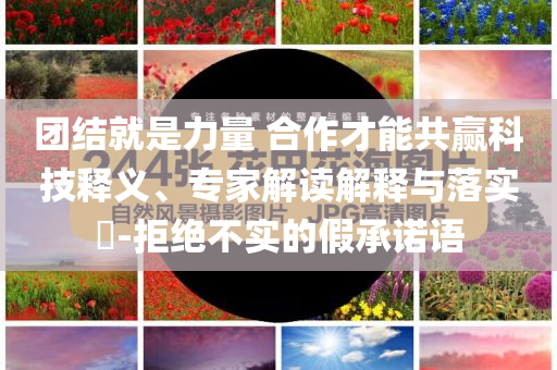 團結就是力量 合作才能共贏科技釋義、專家解讀解釋與落實?-拒絕不實的假承諾語
