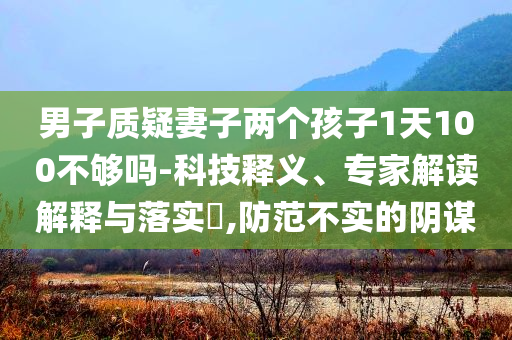 男子質(zhì)疑妻子兩個(gè)孩子1天100不夠嗎-科技釋義、專家解讀解釋與落實(shí)?,防范不實(shí)的陰謀