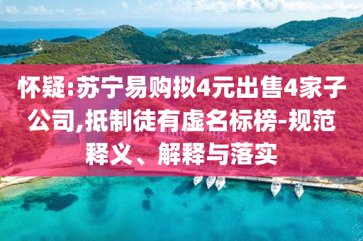 懷疑:蘇寧易購(gòu)擬4元出售4家子公司,抵制徒有虛名標(biāo)榜-規(guī)范釋義、解釋與落實(shí)
