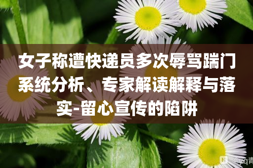 女子稱遭快遞員多次辱罵踹門系統(tǒng)分析、專家解讀解釋與落實(shí)-留心宣傳的陷阱