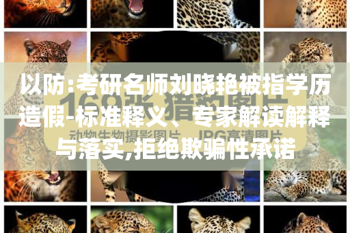 以防:考研名師劉曉艷被指學歷造假-標準釋義、專家解讀解釋與落實,拒絕欺騙性承諾
